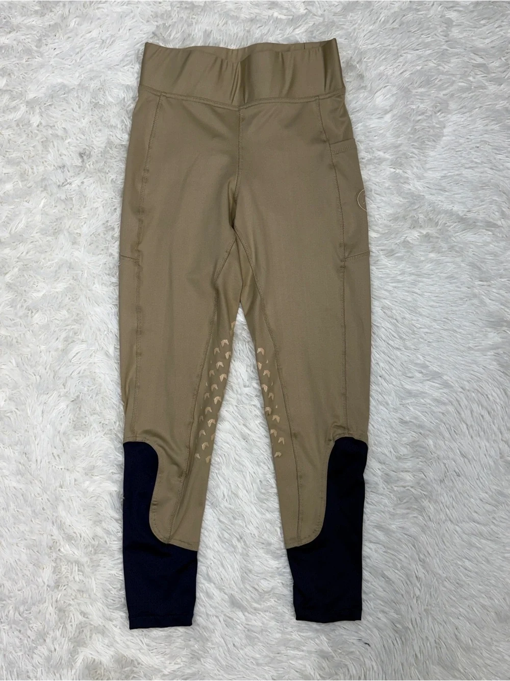 Women’s Small Tan Kathryn Lily Knee Patch Horseback Riding Tights Breeches